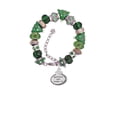thumbnail image 2 of Silvertone Keep Calm and Travel On Green Christmas Bead Bracelet, 2 of 4