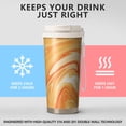 thumbnail image 2 of 18oz Travel Coffee Mug, 316 Stainless Steel Vacuum Insulated Tumbler with 2-in-1 Straw Lid & Strap, Liquid & Marble Print, 2 of 6