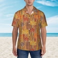 thumbnail image 2 of Fuzoiu Autumn Maple Leaf Stripes Print Hawaiian Shirt for Men, Summer Beach Casual Short Sleeve Button Down Shirts, Men’s Beach Summer Shirts with Pocket,3X-Large, 2 of 7