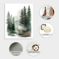 thumbnail image 3 of 4 Pack Mountain Forest Unframed Waterproof Canvas Wall Relaxing Art Decor 8" x 10" Watercolor Natural Landscape Canvas Wall Poster for Home Office Bathrooms Bedrooms Living Room Decor, 3 of 7