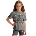 thumbnail image 3 of CCRFTGI 4th of July Girls' Clothing Sets Summer Outfits Size 8 2 Piece Outfits Patriotic Cute Happy America 250 Clothing Sets Casual T Shirts Top and Shorts Athletic Activewear Gray 5-6 Years, 3 of 6