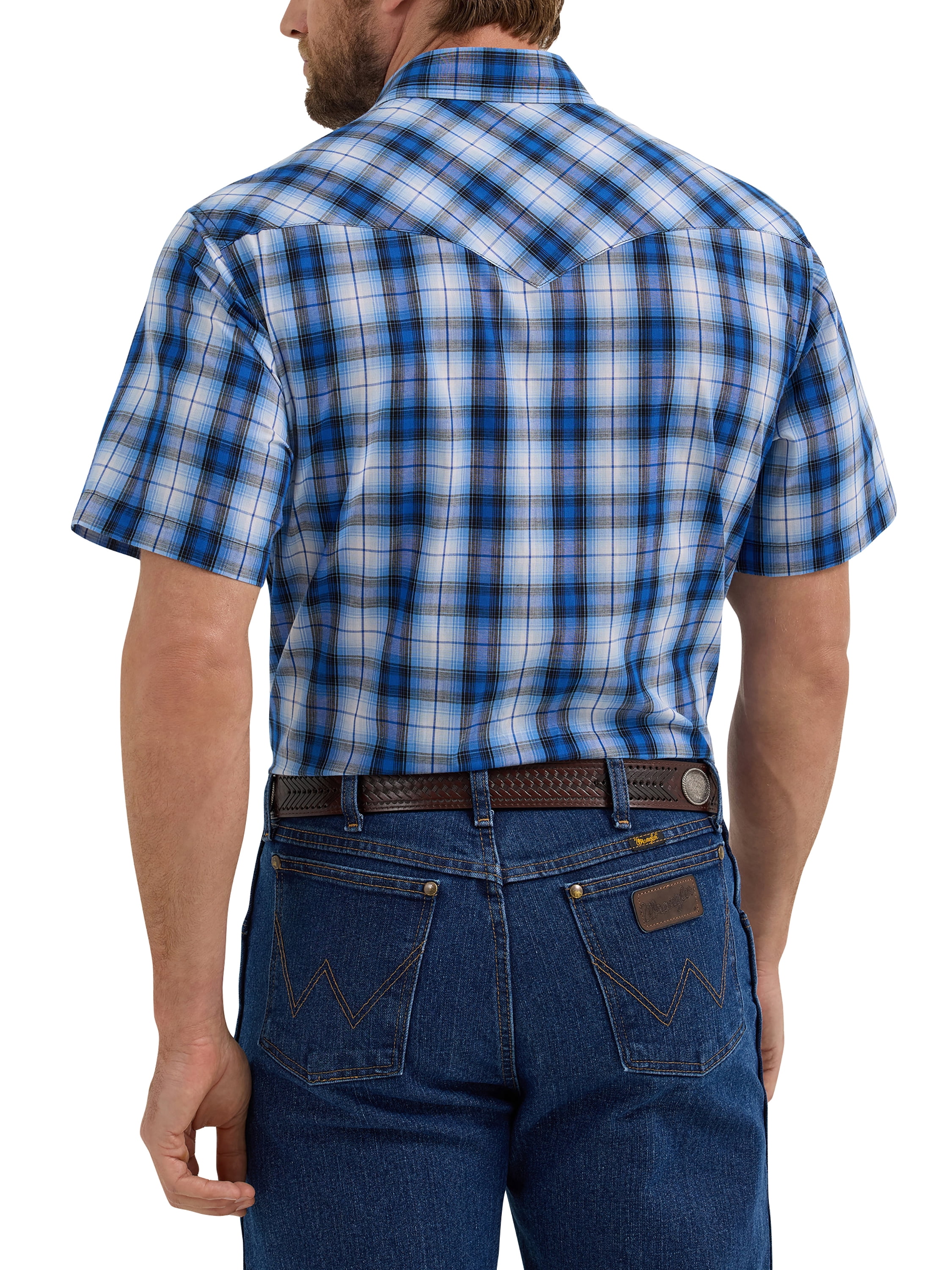 Wrangler® Men's and Big Men's Regular Fit Short Sleeve Western Shirt, Sizes S-5XL