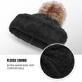 thumbnail image 3 of OZERO Womens Winter Knitted Beanie Hat with Faux Fur Pom Warm Thermal Thick Knit Beanies for Women Dark Gray, 3 of 7
