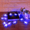 thumbnail image 4 of Guirnalda de luces con flores de nieve, adorno para árbol, fiesta, boda, jardín, decoración colgante, color azul, 4 of 4