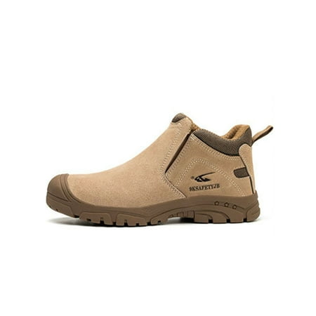 

Ritualay Men Work Boots Slip Resistant Protection Boot Steel Toe Safety Shoes Comfort Anti-smash Outdoor Construction Heavy Duty Insulation Sand Color 7.5