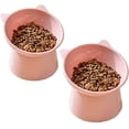 thumbnail image 1 of Cuenco para gatos, cuenco para perros, cuenco elevado para gatos, cuenco para gatos antivómitos, cuenco antideslizante para comida y agua, para perros pequeños, gatos con cara plana, rosa + rosa, 1 of 5