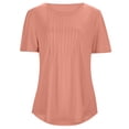 thumbnail image 6 of Women’s Short Sleeve Pleated T Shirts Dressy Casual Neck Summer Tops Blouses, 6 of 7
