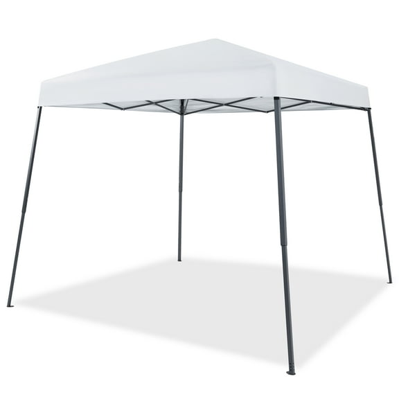 Alden design Pop-Up Canopy Outdoor Tent with Carrying Bag Sandbag Ropes Pegs, White