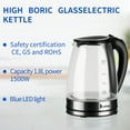 ZOKOP Electric Kettle, 1.8L Glass Kettle, 110V 1500W Fast Boiling