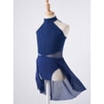 thumbnail image 4 of YEAHDOR Girls Juniors Sequins Ballet Dress Sleeveless Mesh Skirted Leotard for Gymnastics Jazz Dance Navy Blue 10, 4 of 7