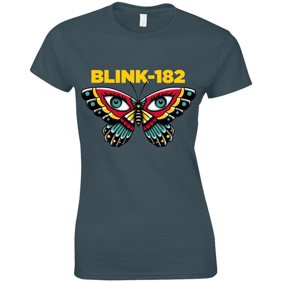 Blink-182 Ladies T-Shirt: Butterfly (Large)