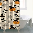 thumbnail image 4 of Black Cat Pumpkin Halloween Pattern Shower Curtain 72"x84" ,Bathroom Decorative Shower Curtains Set with 12 Hooks,Modern Waterproof Washable Shower Curtain, 4 of 6