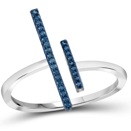 JewelersClub Blue Diamond Accent Sterling Silver Parallel Bar Ring