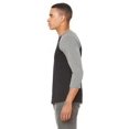 thumbnail image 4 of The Bella + Canvas Unisex 3/4 Sleeve Baseball T-Shirt - BLACK/ DEEP HTHR - S, 4 of 4