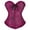 Hot Pink, variant on Women's Lace Up Boned Overbust Corset Bustier Lingerie Bodyshaper Top Boned Floral Trim Shapewear