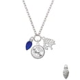 thumbnail image 2 of Delight Jewelry Silvertone Christmas Lights - Blue Resin Let Things Go Fall Zoey Charm Necklace, 28", 2 of 4