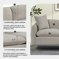 thumbnail image 3 of AngLink 77.5" Velvet Upholstered Sofa Couch with 2 Armrest Pockets, Modern 3-Seat Sofa Couch with 2 Pillows and Golden Metal Legs for Living Room, Apartment, Home Office (Gray), 3 of 9