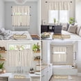 thumbnail image 6 of Purple Flowers Kitchen Curtains Sets for Windows 24 Inch Length, Beige Farmhouse Botanical Burlap Rod Pocket Window Treatments Tier Curtains and Valances Set for Bedroom/Bathroom, 6 of 8