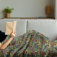 thumbnail image 3 of Abstract Soft Flannel Fleece Throw Blanket, Grid Style Checkered Squares with Colorful Flower Doodles and Geometric Shapes, Cozy Plush for Indoor and Outdoor Use, 60" x 80", Multicolor, by Ambesonne, 3 of 5