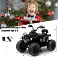 thumbnail image 4 of Costway 12V Kids Ride On ATV Electric 4-Wheeler Quad 2 Speeds with Mp3 & Headlights Black, 4 of 7