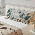 thumbnail image 4 of Teal Tulip Butterfly Body Pillow Covers 20"x60", Beige Turquoise Floral Farmhouse Blue Soft Brushed Microfiber Breathable Throw Pillow Covers, Decorative Pillowcase with Zipper for Couch Sofa Bedroom, 4 of 9