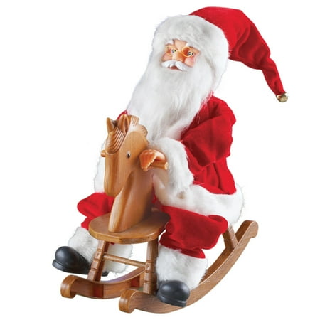 - Animated Rocking Horse & Talking Santa Figurine - Features Jingle Bells Christmas Tune