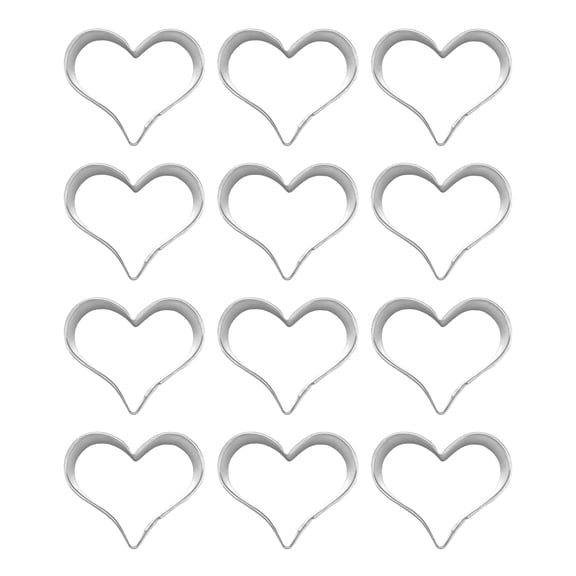 Mini Heart Dozen Cookie Cutters 2 inches/each V1013-W12 - The Cookie Cutter Shop - Tin Plate Steel
