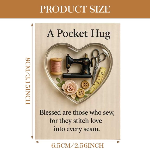 1PC Pocket Hug Card,A Charming Heart-Shaped Pocket Hug (Seamstress Edition) with A Card, Perfect As A Gift For Tailors, Craftspeople, And All Craft Enthusiasts