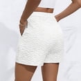 thumbnail image 4 of Siminsem Women's Linen Blend Bermuda Shorts High Waisted Button Front Shorts with Pockets Straight Leg Loose Fit Summer Beach Trousers Breathable Lightweight 2026, Silver, L, 4 of 6
