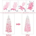 thumbnail image 6 of Yaheetech 7.5Ft Pre-lit Flocked Pencil Artificial Christmas Tree with Lights,Pink Gradient, 6 of 8