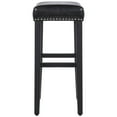thumbnail image 4 of Westin Outdoor Yazan 29" Upholstered Counter Stool with Nail Head Trim (Set of 2), Black/Leather, 4 of 5