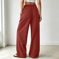 thumbnail image 4 of RUTAYY Women's Pants Loose Fit Solid Color Straight Leg Long Bottoms Casual Daily Wear with Pockets Comfortable Classic Stylish Trousers, 4 of 6