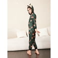 thumbnail image 6 of Family Christmas Pajamas, Long Sleeve Hooded Deer Print Zipper Closure Jumpsuit Loungewear, 6 of 10