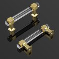 thumbnail image 2 of knobelite 3-1/2 Inch Hole Center Cabinet Pulls 10 Pack, Square Drawer Pulls with Gold Zinc Alloy Base and Clear Arcylic Tube, Kitchen and Badroom Cabinet Handles, 2 of 5