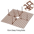 thumbnail image 4 of Uxcell 11.8" x 11.8" Square ABS Plant Grid Flowerpot Soil Protector Cover, Brown 2 Pack, 4 of 5
