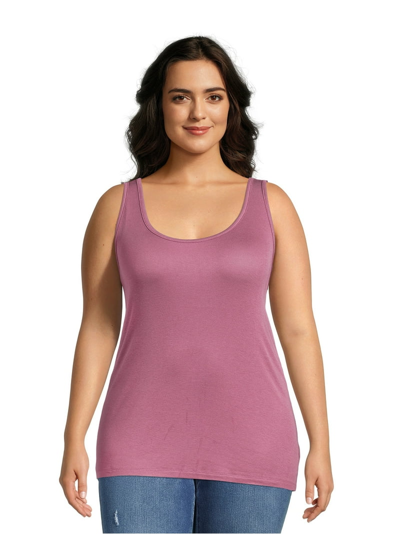 Terra & Sky Women's Plus Size Layering Tank Top 2-Pack