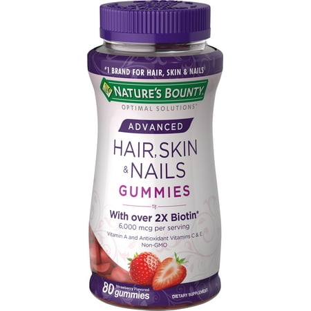 Nature's Bounty Optimal Solutions Advanced Hair, Skin & Nails Gummies with Biotin - 80ct