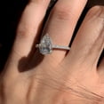 thumbnail image 4 of 2ct Lab Created Diamond Pear Cut Women's Wedding Ring 14K White Gold Plated, 4 of 5