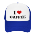 thumbnail image 2 of I Heart Coffee Love Food Funny Trucker Hat Mesh Cap Unisex Blue, 2 of 5