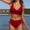Wine, variant on New & Trending NMMUED Bikini Sets for Women, String Bikini, Full Coverage Bikini, Bathing Suit for Women Bikini, Mid Rise Bikini Sets for Women, Yellow L