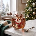 thumbnail image 3 of SLYNSHome Christmas Glass Tumbler 420ml Hand Blown Crystal Whiskey Cup with Gold Rim for Holiday Barware Home Christmas Party Gift, 3 of 7
