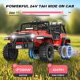 thumbnail image 6 of Farmdex 2 Seater 24V Ride on Toys for Big Kids, Powerful Electric Ride On Truck Car with Remote Control w/20 Inch Wide Seat, Colorful LED Lights, Rich Multimedia Music, Red, 6 of 9