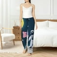 thumbnail image 4 of Salouo Astronaut With USA Flag Print Women's Pajama Pants Casual Loose Sweatpants PJs Flowy Pants Drawstring Palazzo for Women Wide Leg Pants Lounge Pajama -XX-Large, 4 of 8