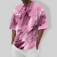 thumbnail image 2 of Qwertyu Oversized Tshirts for Men Short Sleeve Crew Neck Summer Shirts Casual Loose Cotton Vintage Tee Pink L, 2 of 5