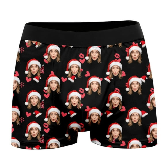 Caleçons Courts pour Hommes Rouge Brique Personnalisés, Pantalons à Quatre Coins Profilés comme sous-Vêtements Personnalisés et Intéressants à Thème Photo pour Hommes