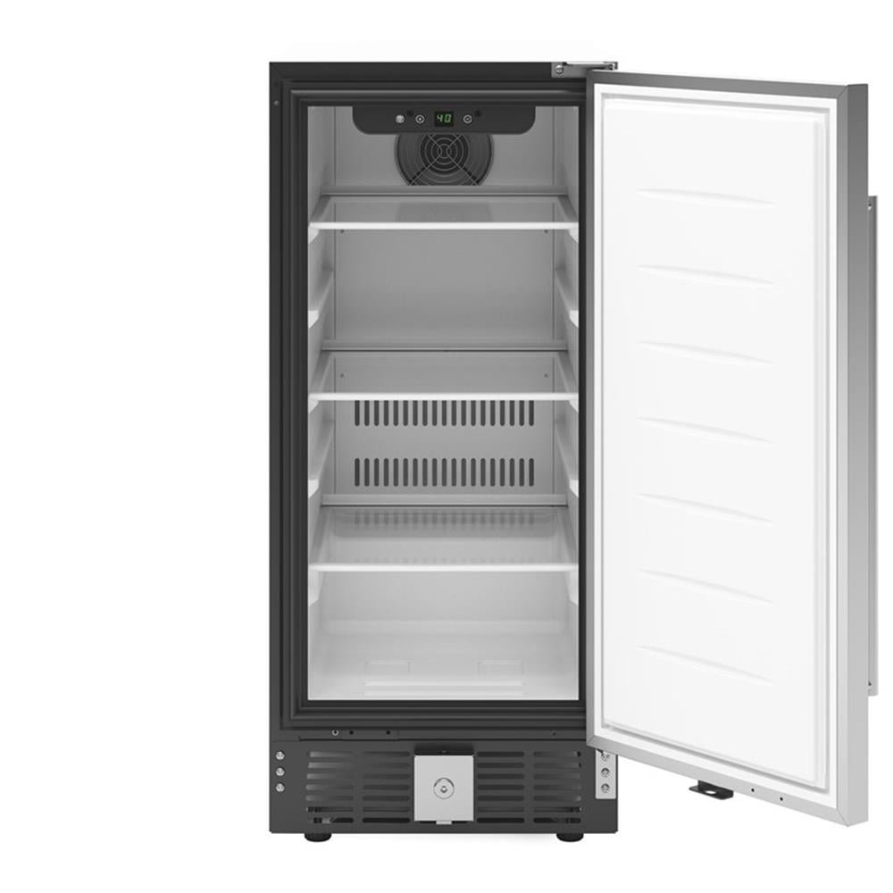 Pemberly Row Stainless Steel 3 cu. ft. Built-In Refrigerator and Beverage Cooler