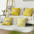 thumbnail image 2 of Hello Sunshine Yellow Throw Pillow Covers, 18 x 18 Inch Home Sweet Home Daisy Stripes Cushion Case for Sofa Couch Set of 4, 2 of 6