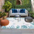 thumbnail image 2 of Watercolor Sea Coral Outdoor Rug for Patio/Deck/Porch, Non-Slip Large Area Rug 4 x 6 Ft, Summer Ocean Marine Starfish Blue Green Indoor Outdoor Rugs Washable Area Rugs, Camping Rug Carpet Runner, 2 of 8