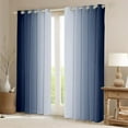 thumbnail image 2 of (2 Panels, 52 x 63 Inch Navy Blue and White Darkening Drapes Gradient Style Curtains for Bedroom for Kids Women Men Ombre Printed 30%-50% Blackout Curtains Geometric Window Treatments, 2 of 8