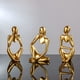 thumbnail image 5 of Estatua de Decoración Dorada, Escultura de Arte Abstracto, Figuras Coleccionables de Resina Dorada, 5 of 7